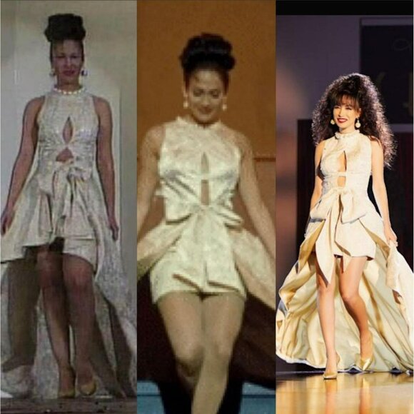 VTG B. Smart Evening Gown High-Low Hem Selena Vibes Y2K Halter Neck Intricate - Picture 2 of 14